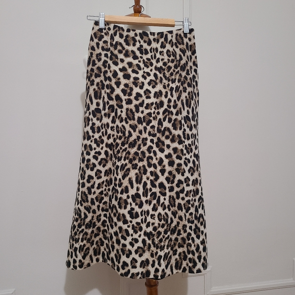 Mango leopard midi skirt xs